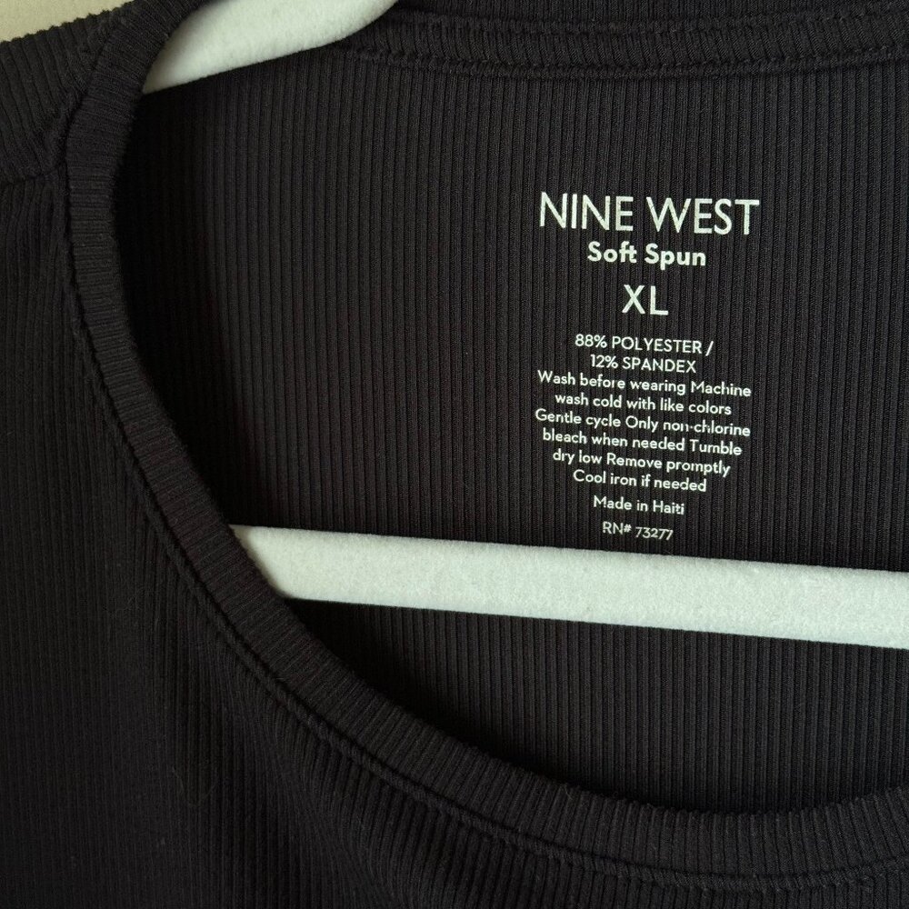 Nine West Long Sleeve Lounge Tee in Black